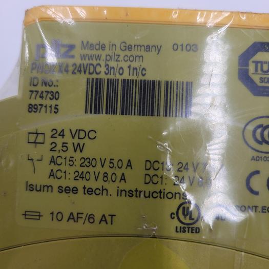 PILZ ID # 774730 897115 PNOZ X4 24VDC IN SEALED PLASTIC