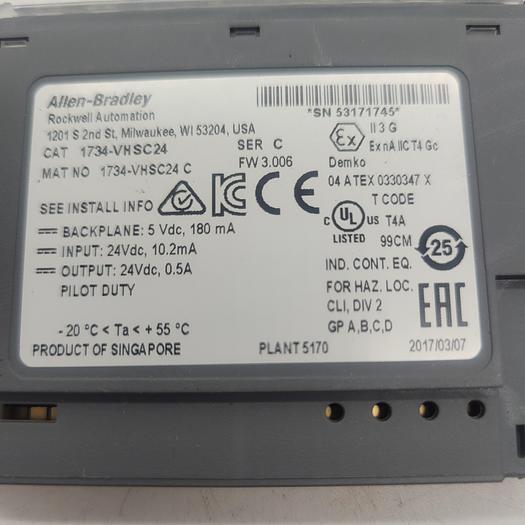 Used Allen-Bradley 1734-UHSC24 Network & Module Status