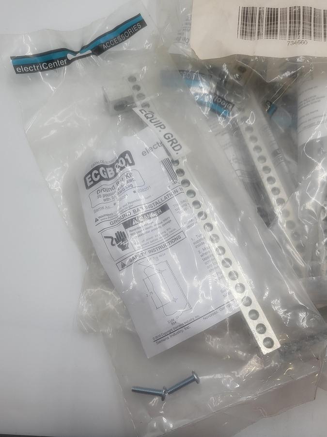 Electric Center ECGB201 ground bar 1/0 lugs *NEW IN BAG*