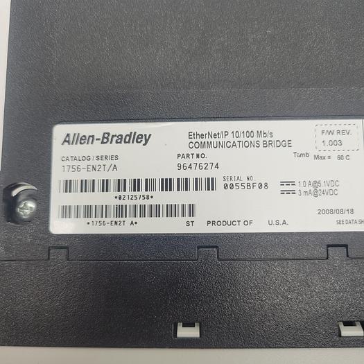 Used Allen-Bradley Ethernet IP 1756-EN2T Ser.A 11.003