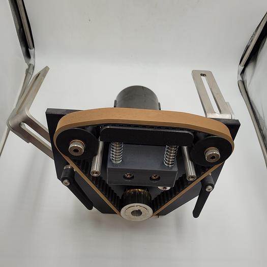 BODINE 1/4 HP 42A5BEPM-FX2 MOTOR DRIVING BELT CONVEYOR ASSEMBLY w/ NON-MARKING BELTS C-2209-1 / 1055426 ADJUSTABLE MOUNTING TO CONVEYOR