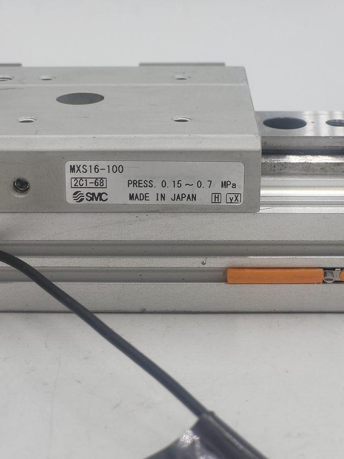 Used SMC MXS16-100 Pneumatic slide table - stroke 100mm