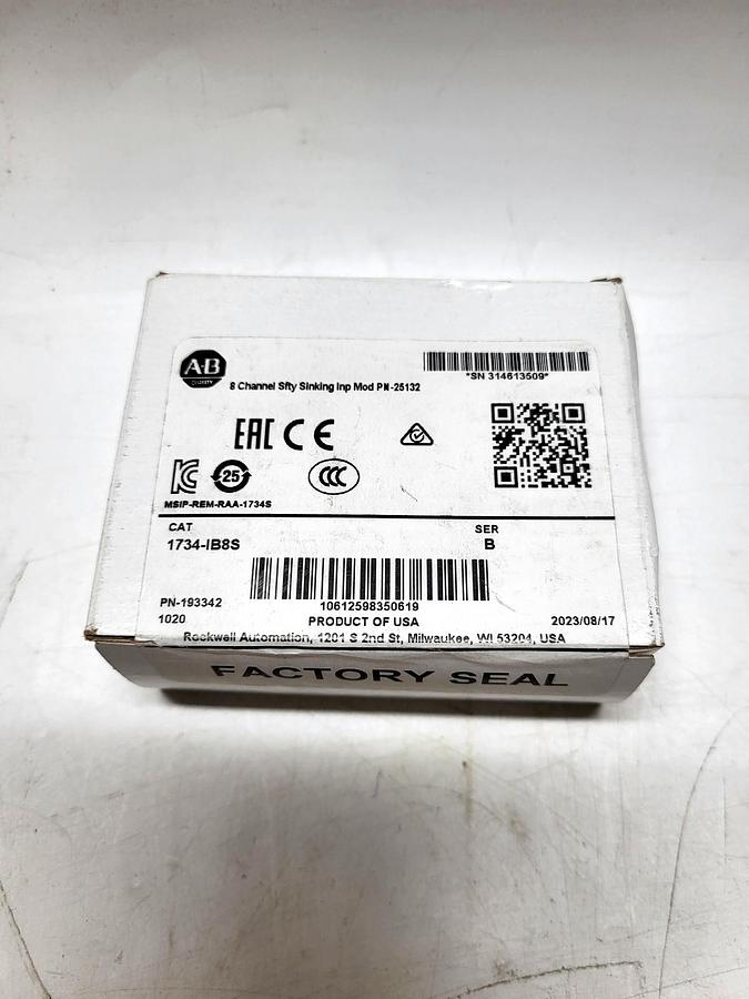 Allen-Bradley / Rockwell Automation 1734-IB8S nameplate