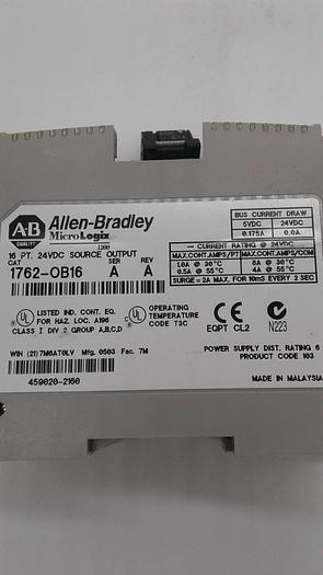 Used Allen-Bradley MicroLogic Source Output 1762-OB16