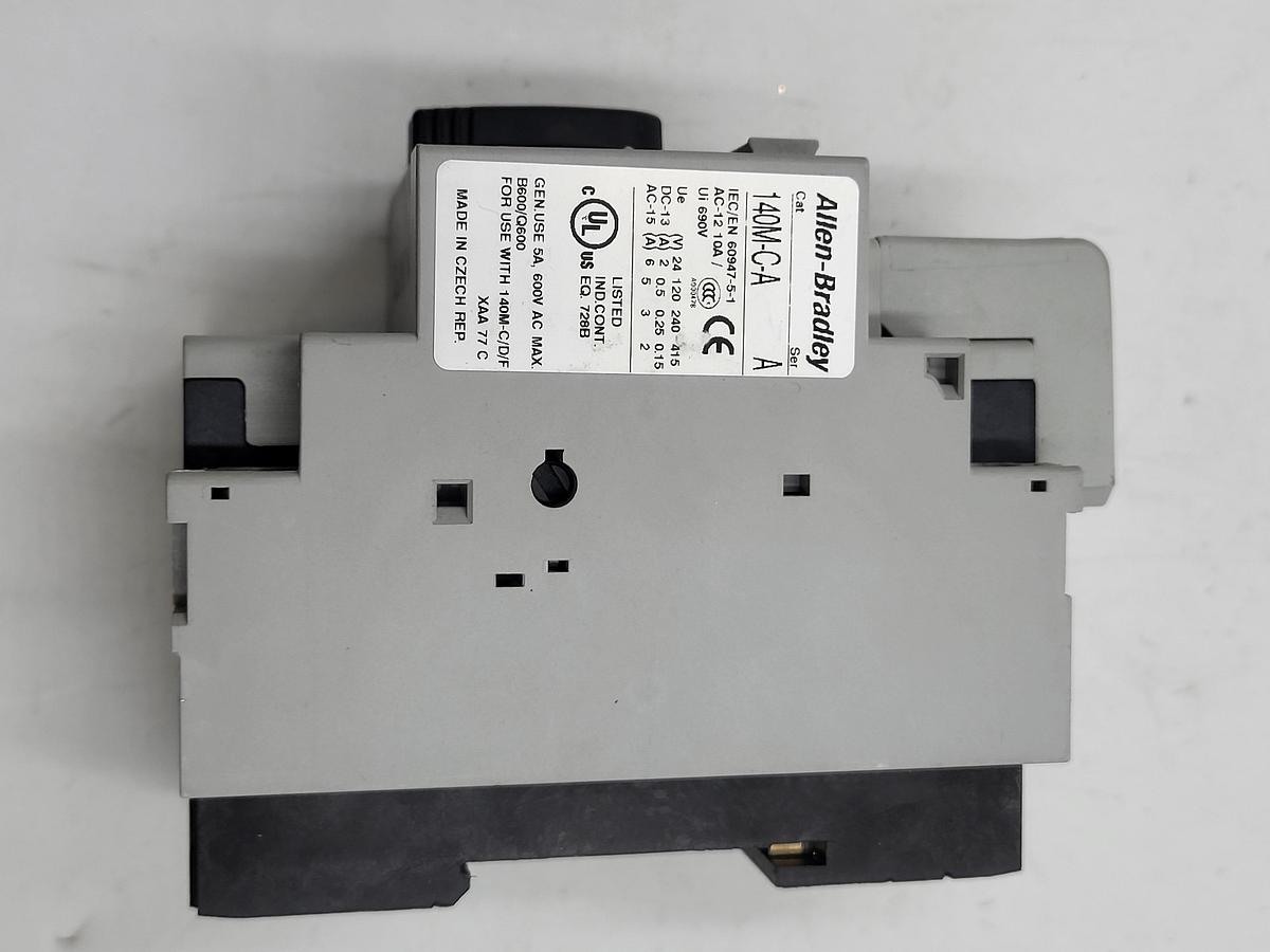 Used Allen Bradley 140M-D8E-B63 motor protection circuit breaker & 140M-C-A Contactor