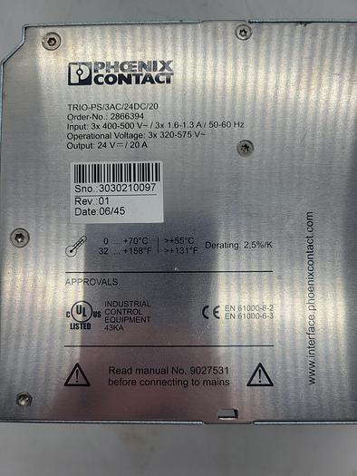 Used Phoenix Contact TRIO-PS/3AC/24DC/20