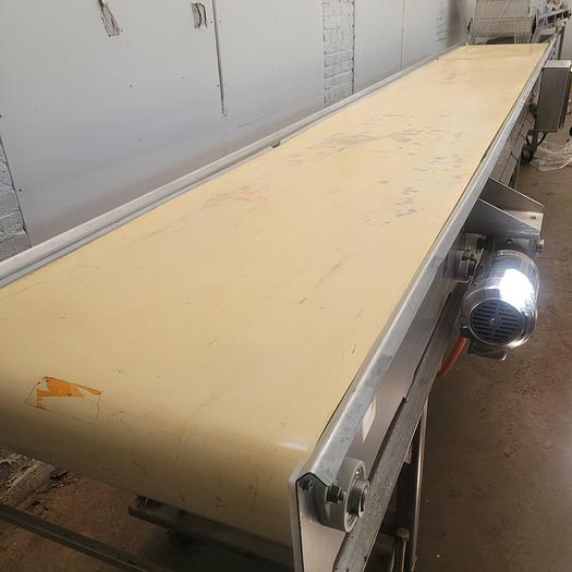 Used Stainless conveyor 30" wide 20' long on wheels with VFD