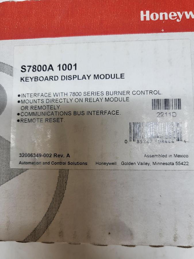 Honeywell S7800A 1001 Keyboard Display Module