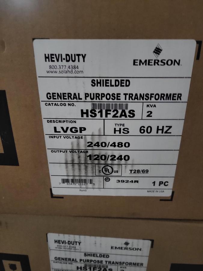 Emerson Hevi-Duty General Purpose Transformer HS1F2AS