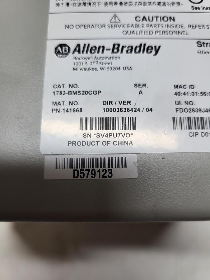 Used Allen-Bradley 1783-BMS20CGP Ser.A