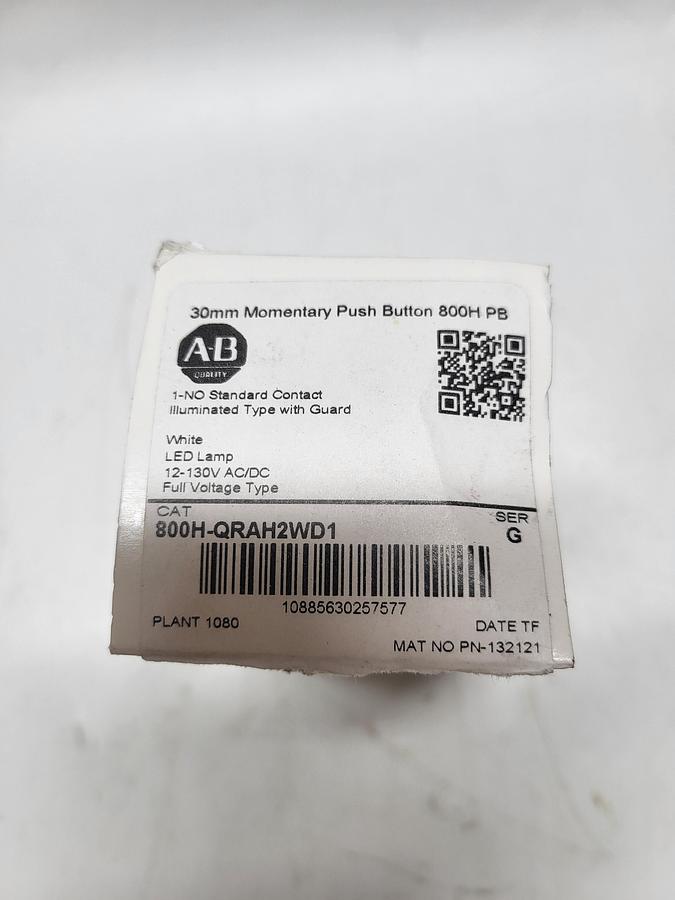 Used Allen-Bradley 30mm Momentary Push Button 800H-QRAH2WD1 Ser.G (white)