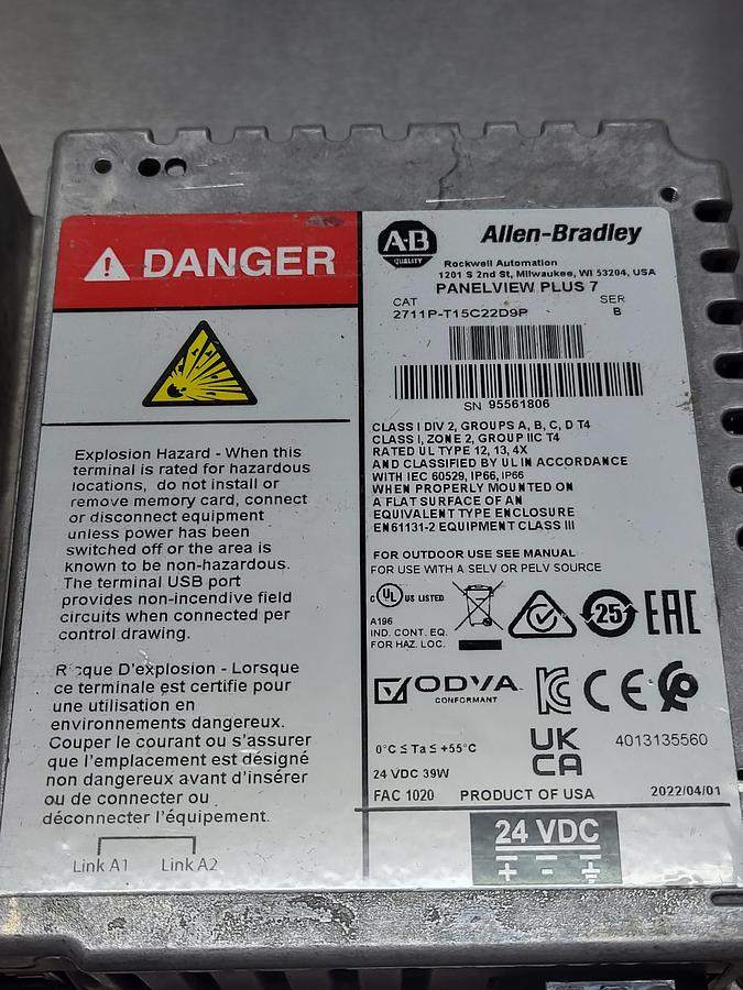 Allen-Bradley Panel view Plus 7 2711P-T15C22D9P Ser.B NEW! Not in Box!