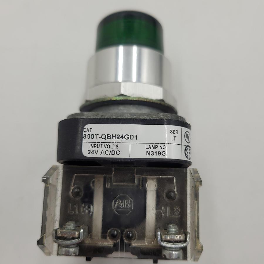 Used ALLEN BRADLEY 800T-QBH24GD1 green switch
