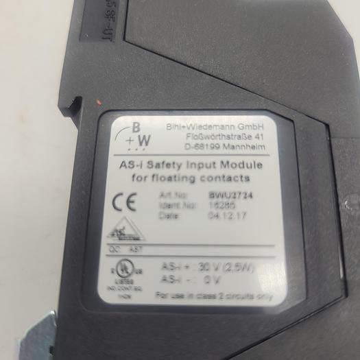 Used Bihl+Wiedemann AS-I Safety Input Module For Floating Contacts BWU2724