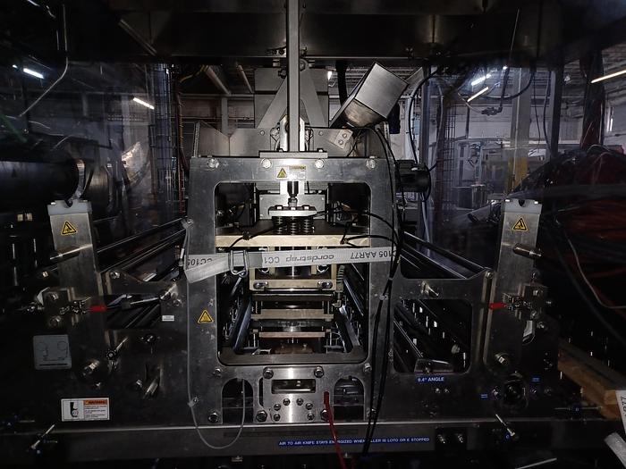 Used RA JONES Autoprod CF-840 Inline indexing filler, sealer and/or overcapper