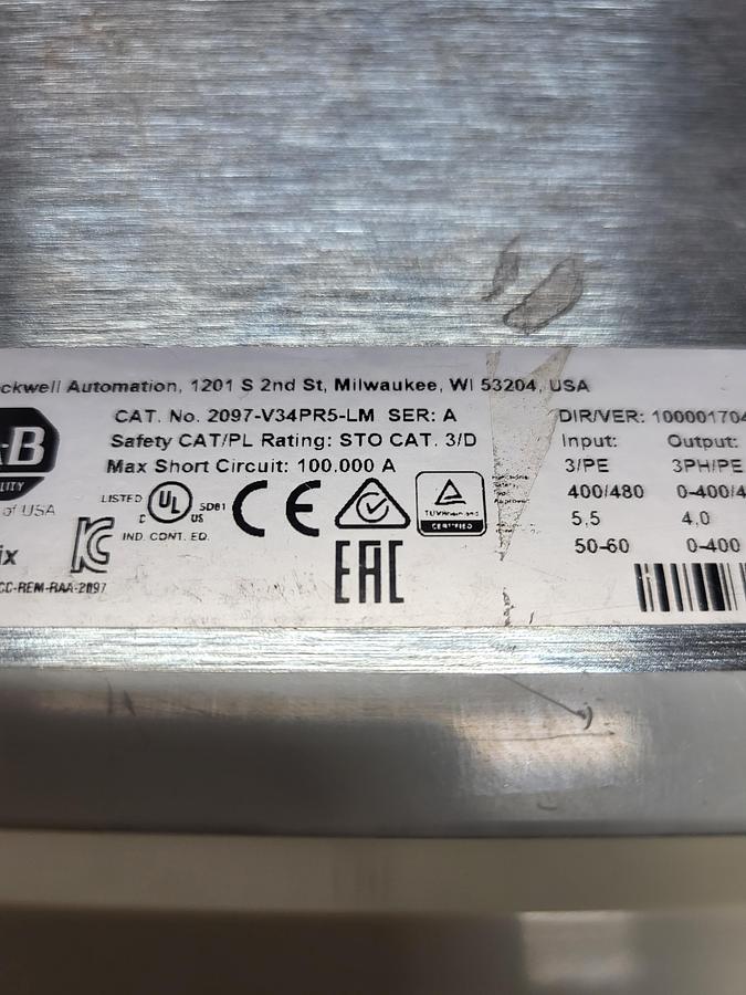 Used Allen-Bradley kinetix 350 2097-V34PR5-LM Ser.A SAME DAY SHIPPING!