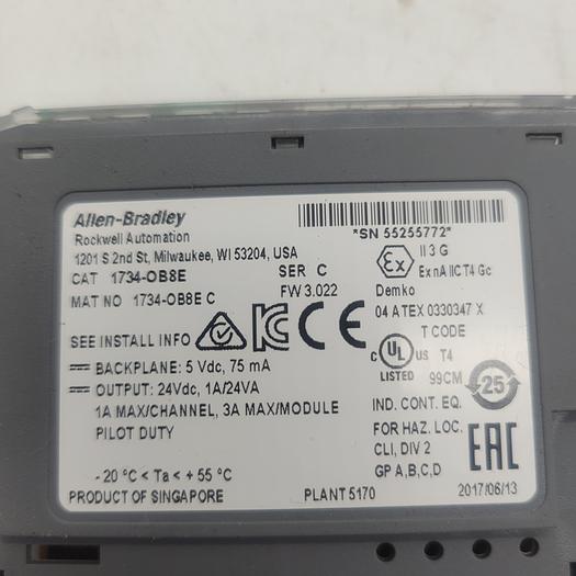 Used Allen-Bradley Source Output 24VDC 1734-OB8E