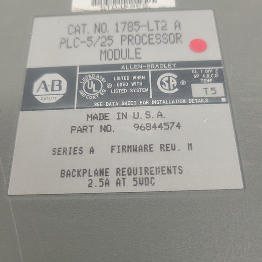Used Allen-Bradley PLC-5/25 Processer Module 96844574