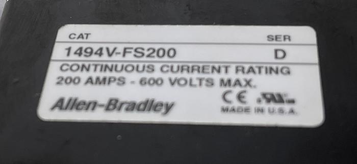 Used Allen-Bradley 1494V-FS200 Ser D, 1494V-DS200 Ser D