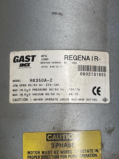 Used Gast R6350A-2 Baldor 36F360W384