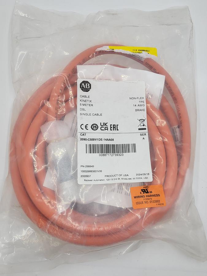 Allen Bradley 2090-CSBM1DE-14AA05 Kinetix 5 meter DSL single cable PN # 298849 - 14 AWG *NEW SEALED BAG*