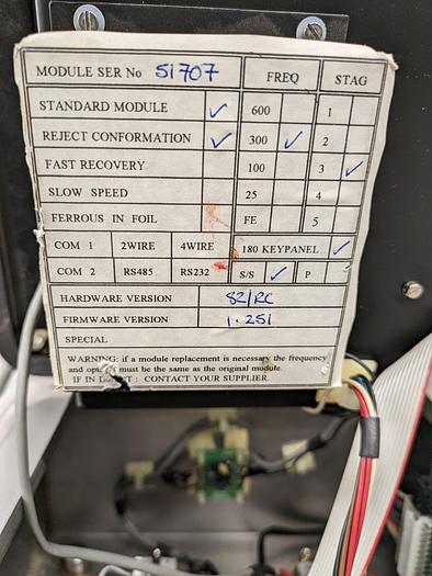 Used Safeline Metal detector 7" gravity feed