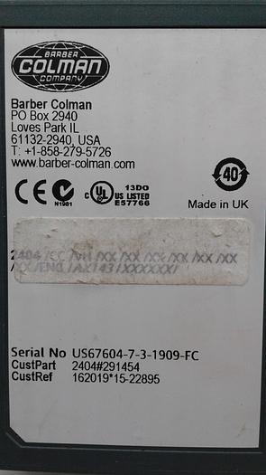 Used Barber Colman US67604-7-3-1909-FC