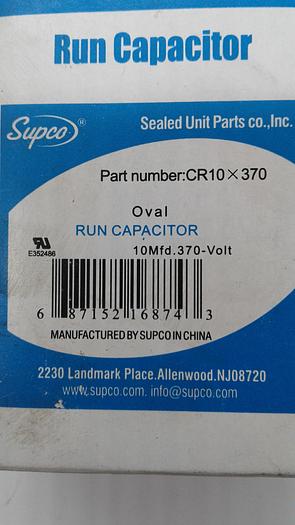 Used Supco Run Capacitor CR10 x 370