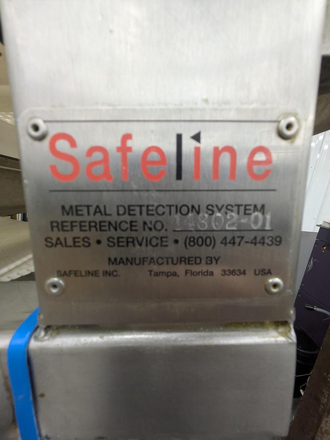 Used Safeline metal detector, stainless steel frame 