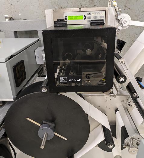 Used label printer, applicator, adjustable stand