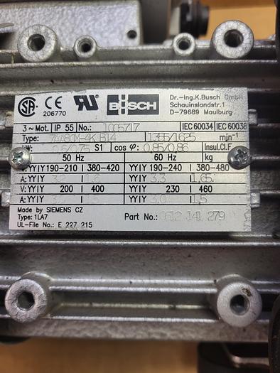 Used Busch 1005717 7AA80M-4K B14 RA 0010 C 343