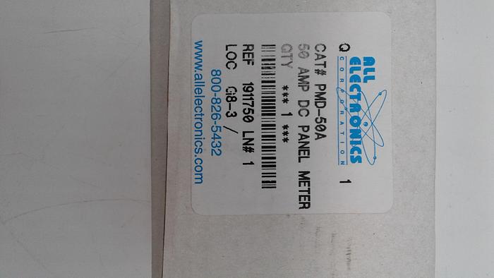 Used All Electronics PMD-50A 50 AMP DC Panel Meter