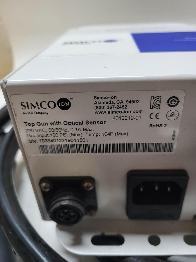 Used Simco Top Gun with Optical Sensor 230 VAC 50/60Hz 0.1A Max