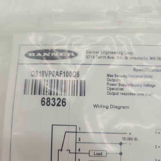 Used Banner QS18VPLAF100Q5 Sensor