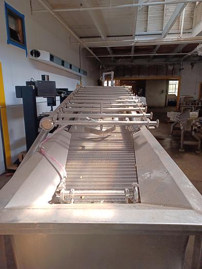 Used Stainless Steel cooling conveyor , wire belting  11 ' long 36" wide 