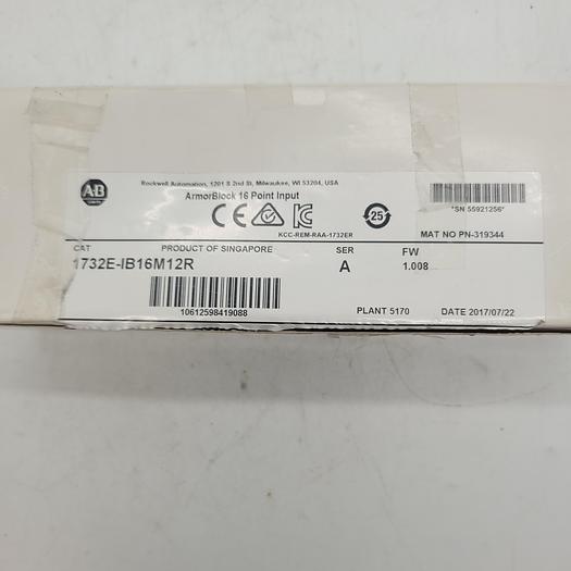 Allen-Bradley Armor Block 16 Point Input 1732E-IB15M12R Ser.A 1.008
