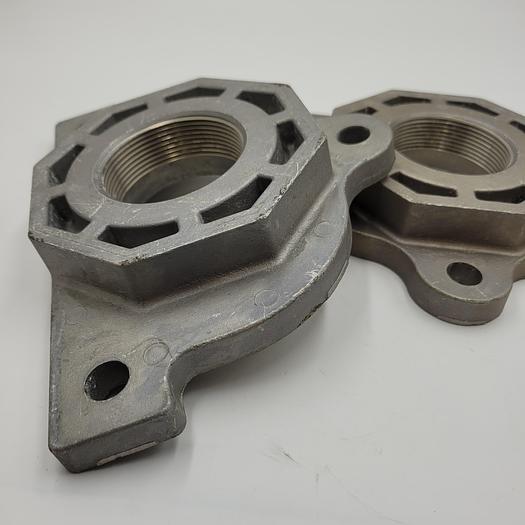 HEAVY DUTY CAST ALUMINUM MOUNTING PLATE 1/2" THICK *NEW* 2" NPT CTR HOLE / 1/2" ANCHOR BOLT HOLES