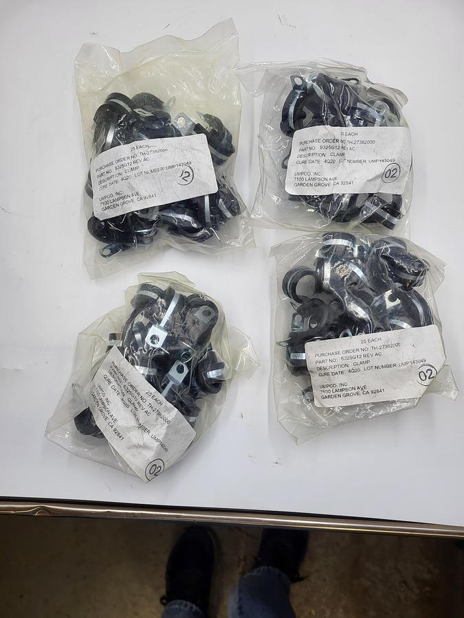 Used UMPCO S325G12 3/4" Plated Steel Cable Clamp, 1/2" Wide*NEW SEALED BAG*