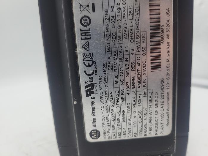 Used Allen-Bradley MPL-B330P-SJ74AA Ser.A