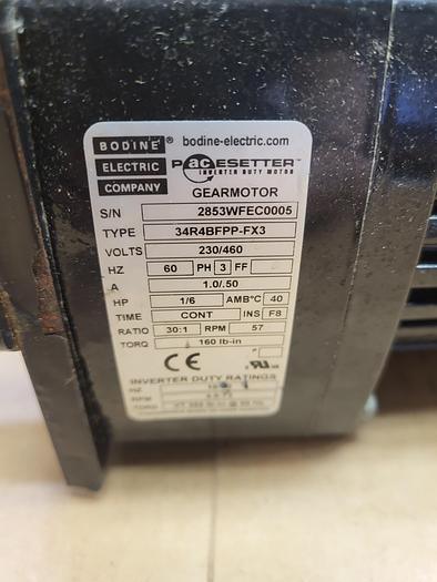 Used Bodine Electric Company 2853WFEC0005 34R4BFPP-FX3