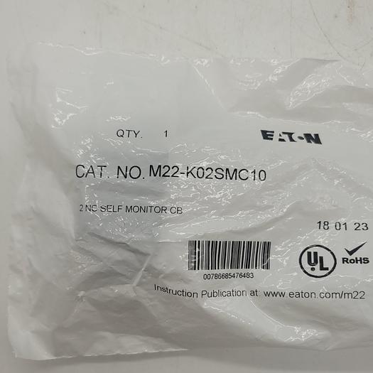 Eaton M22-K02SMC10 2 NC Self Monitor CB