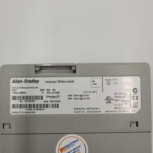 Used ALLEN BRADLEY 1769-L33ERM - CompactLogix MOTION CONTROLLER