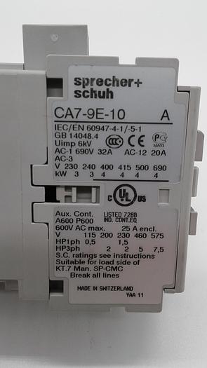 Used Sprecher+schuh CA7-9E-10
