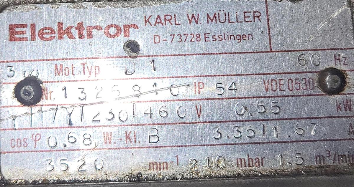 Used Elektror 3520 blower 230/460 v