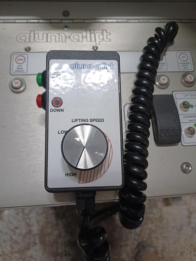 Used Citus jacketed mixing kettle and Alum-a-lift lifting cart