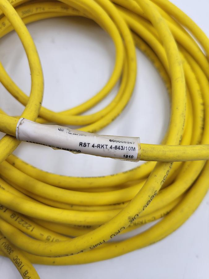 Used Lumberg Automation 4 pin cable male / female ends RST 4-RKT 4-643 / 600005347 - 10 meters long