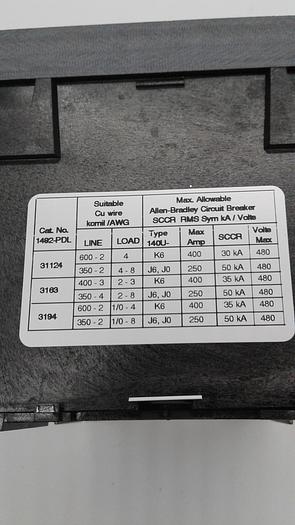 Used Allen-Bradley Circut Breaker 1492-PDL3163