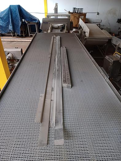 Used 10' long 36 1/2" wide 43" tall  conveyor all stainless frame and washdown motor