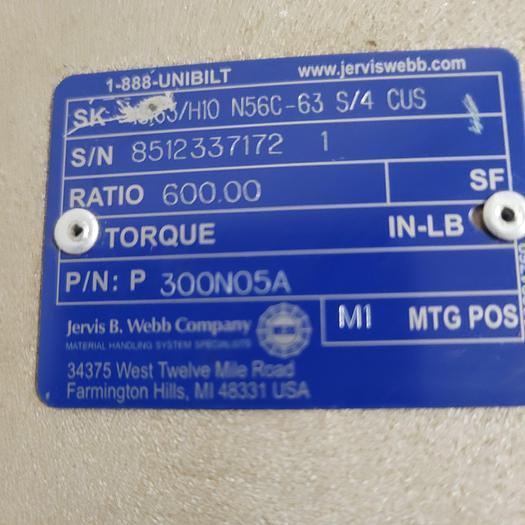 NORD motor & gear box mtr: 63s/4cus 230/460 3 PH 1700 RPM 56C frame IP55 ratio: 600 *NEW*