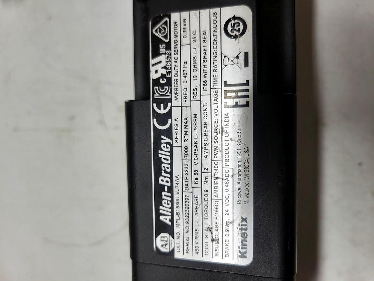 Allen-Bradley / WITTENSTEIN alpha MPL-B1530U-VJ74AA nameplate